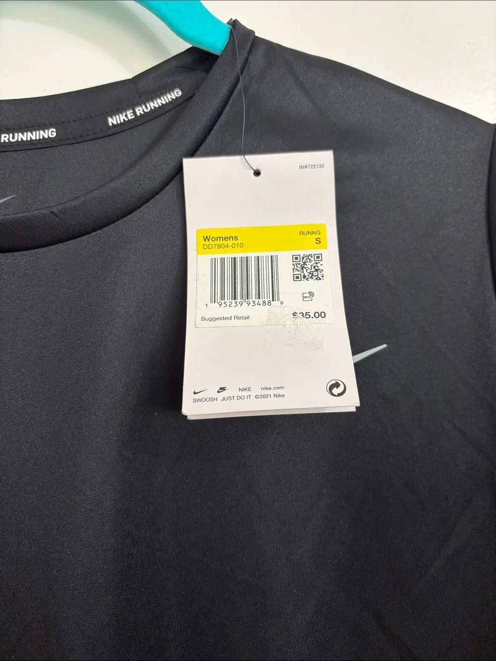 NWT Nike Black Performance Running Shirt with Mesh Back